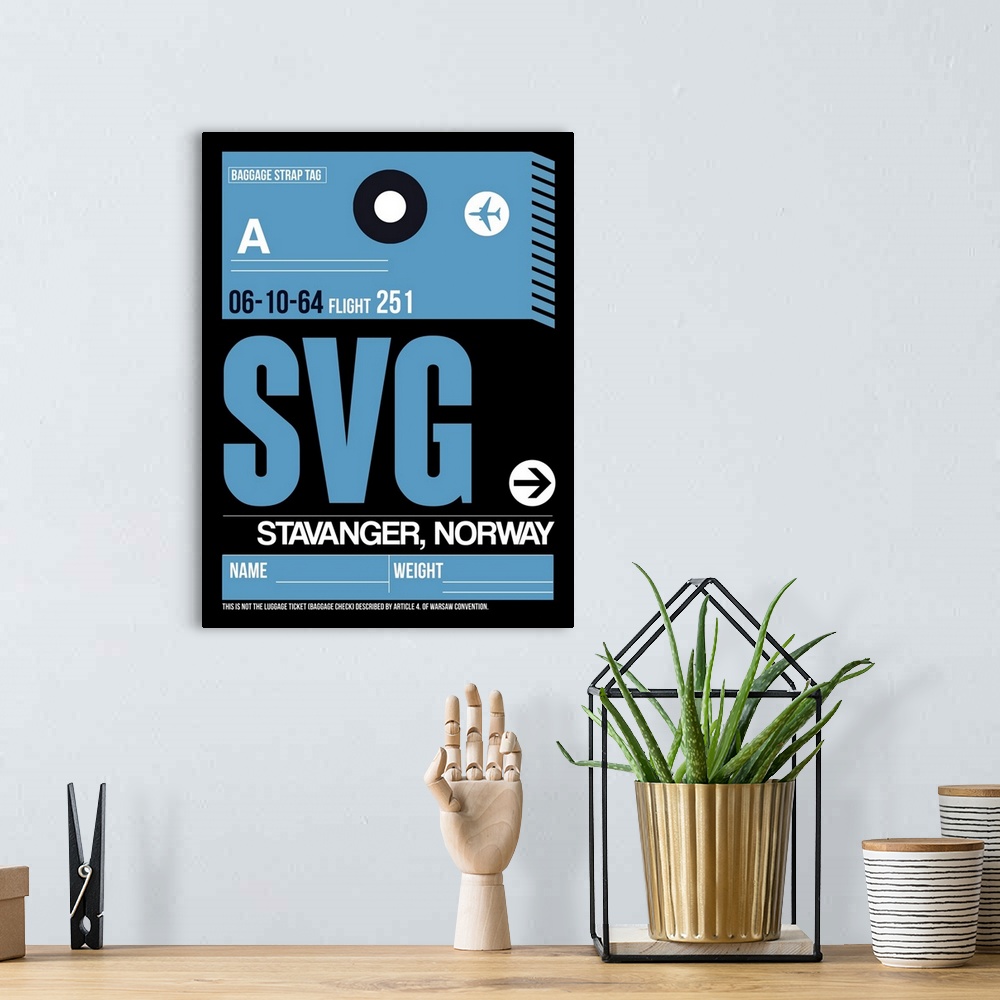 A bohemian room featuring SVG Stavanger Luggage Tag II