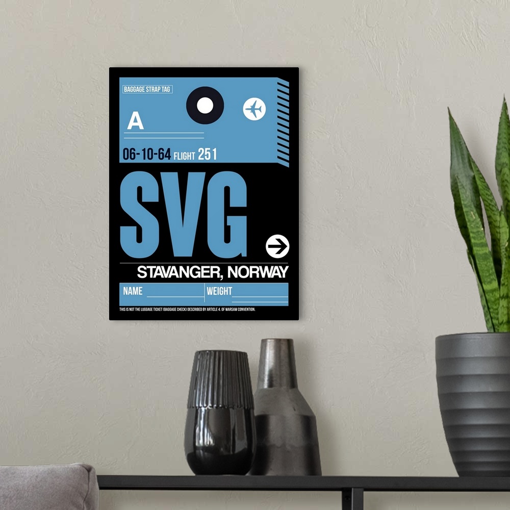 A modern room featuring SVG Stavanger Luggage Tag II