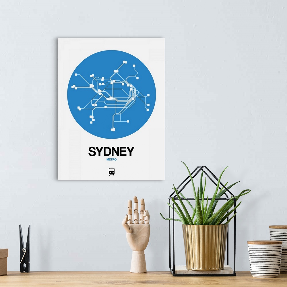 A bohemian room featuring Sydney Blue Subway Map