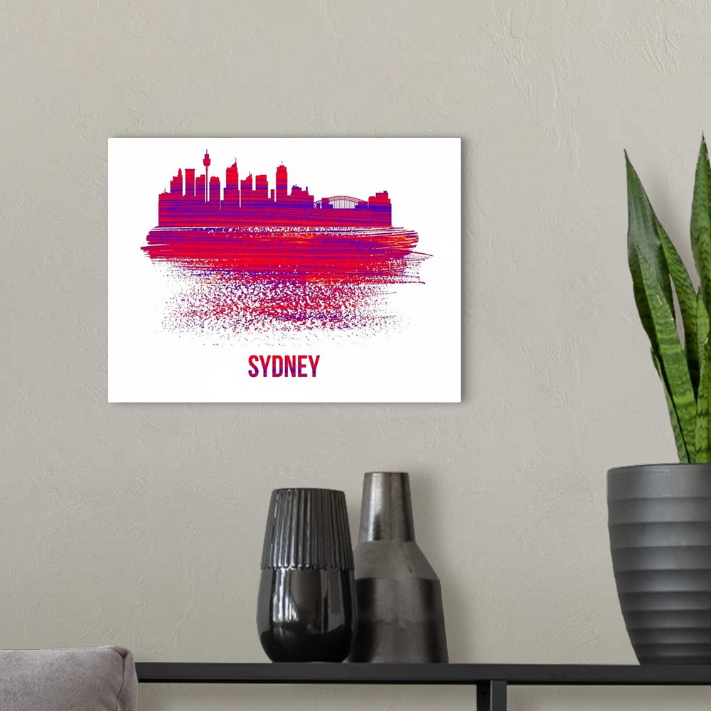 A modern room featuring Sydney Skyline