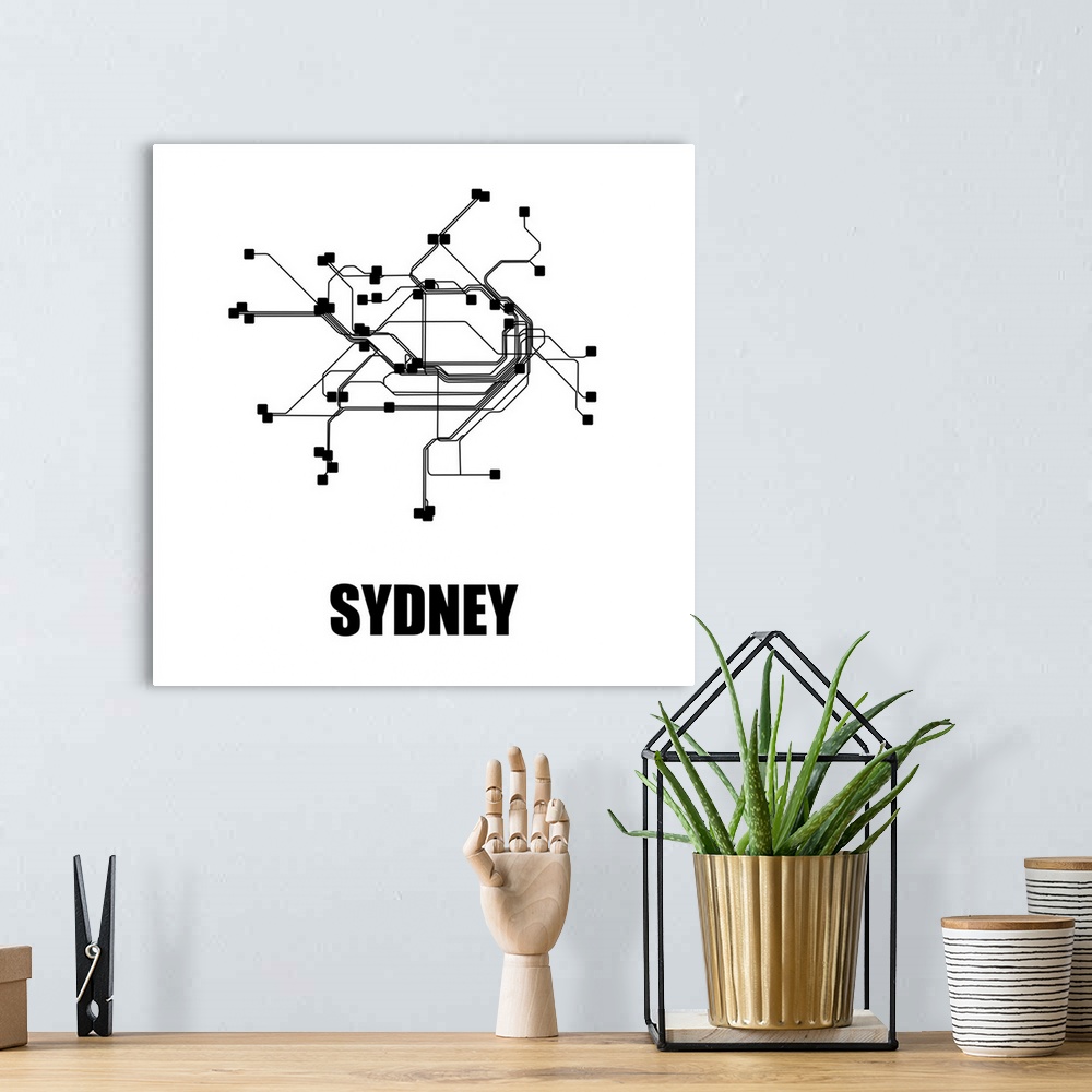 A bohemian room featuring Sydney White Subway Map