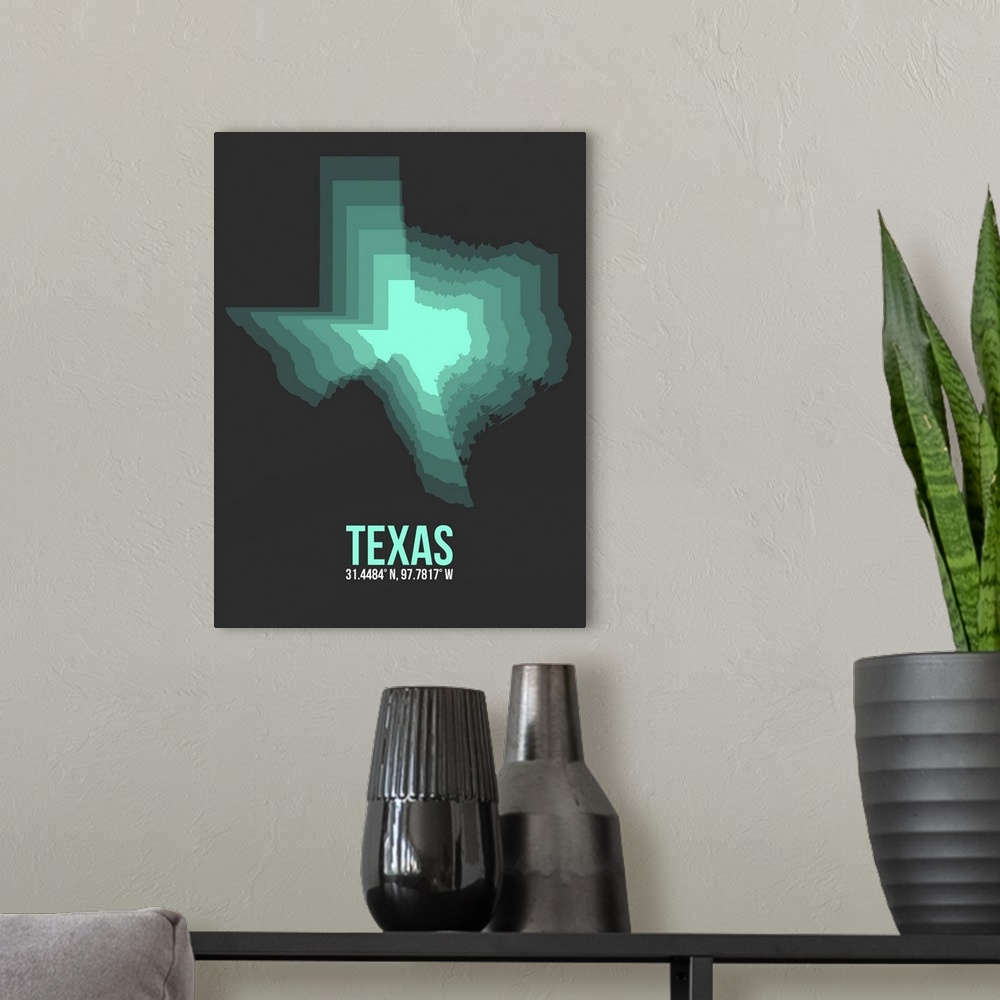 A modern room featuring Texas Radiant Map VI