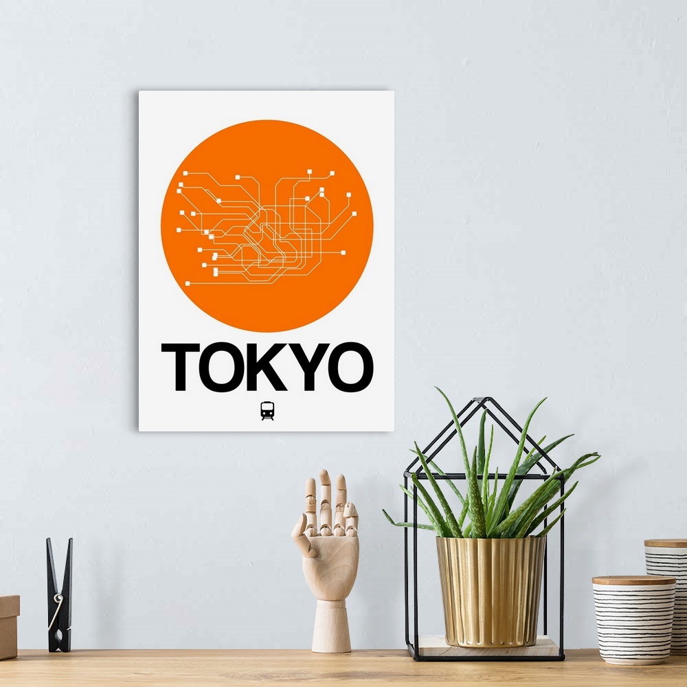 A bohemian room featuring Tokyo Orange Subway Map
