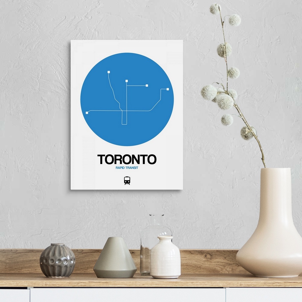 A farmhouse room featuring Toronto Blue Subway Map