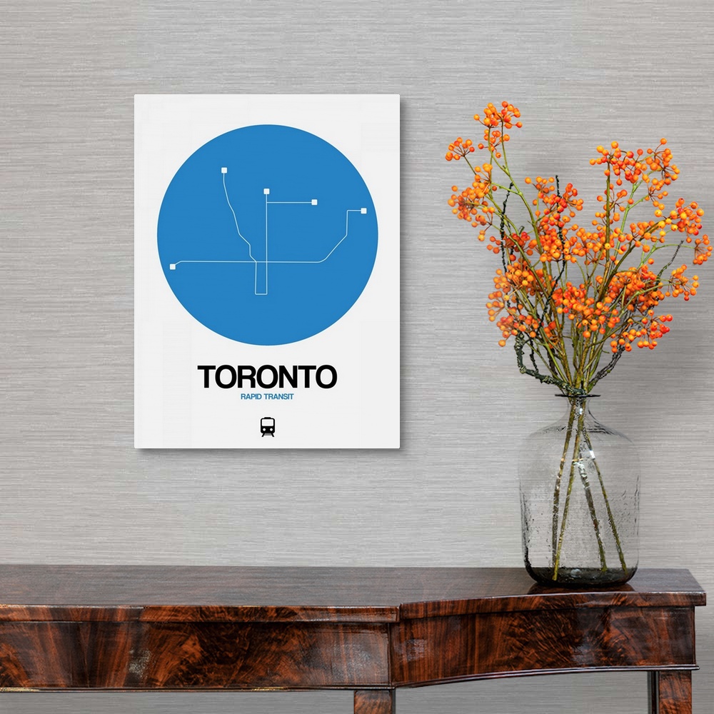 A traditional room featuring Toronto Blue Subway Map