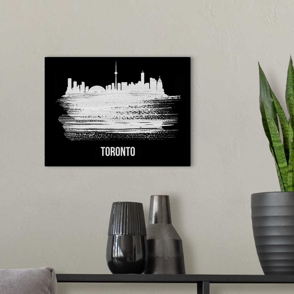 A modern room featuring Toronto Skyline
