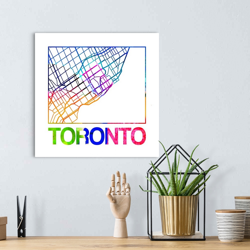 A bohemian room featuring Colorful map of the streets of Toronto, Canada.