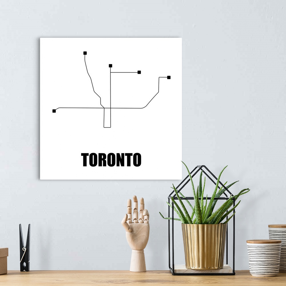 A bohemian room featuring Toronto White Subway Map