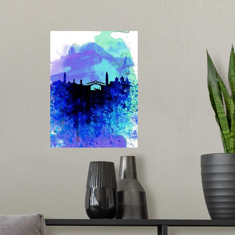 A modern room featuring Venice Watercolor Skyline