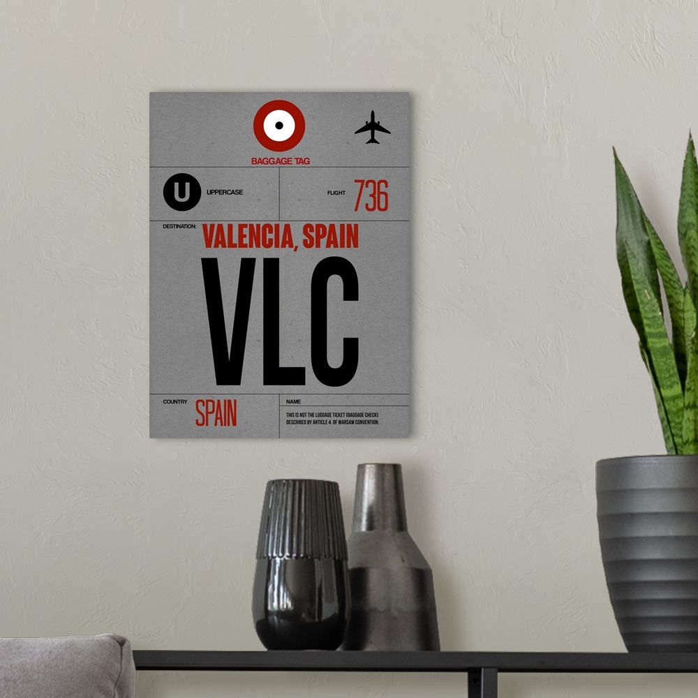 A modern room featuring VLC Valencia Luggage Tag I