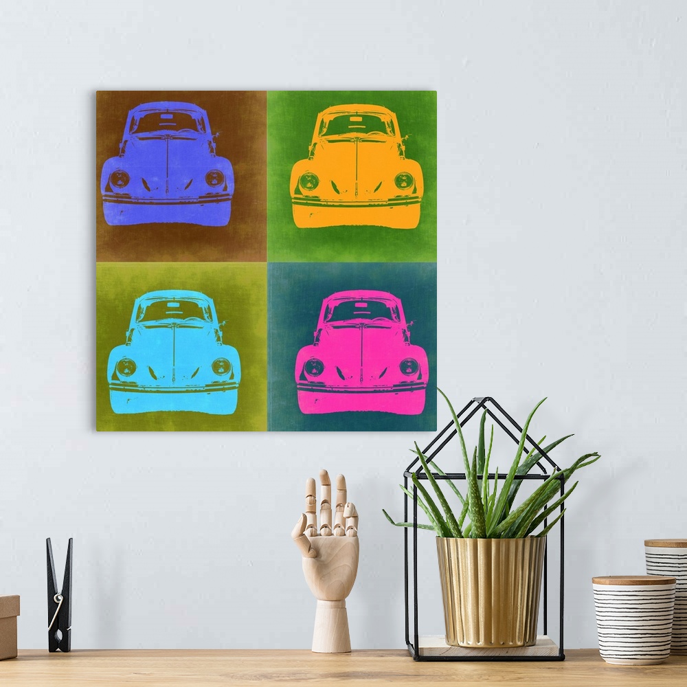 A bohemian room featuring VW Beetle Front Pop Art II