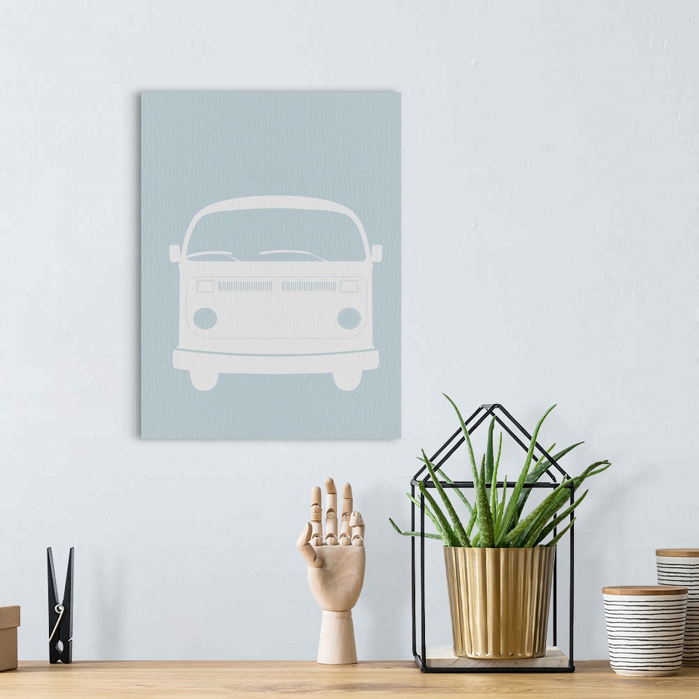 A bohemian room featuring VW Bus Blue Poster