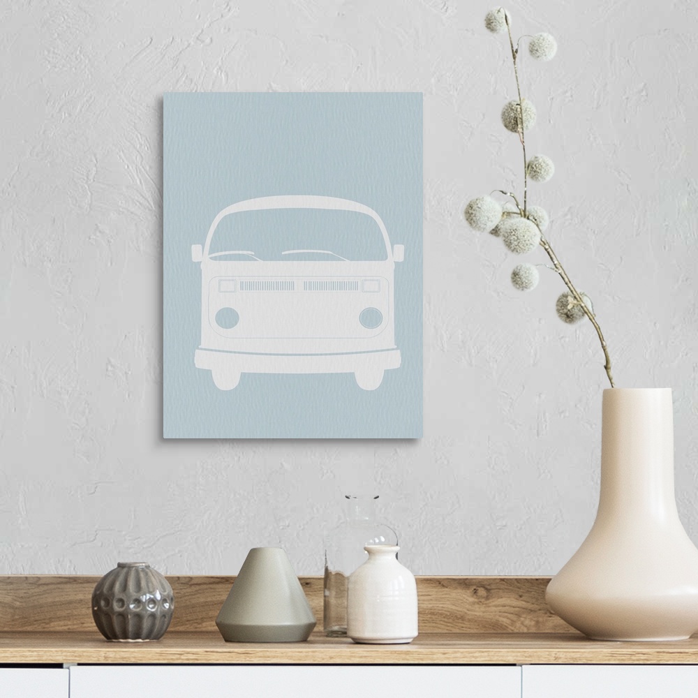 A farmhouse room featuring VW Bus Blue Poster