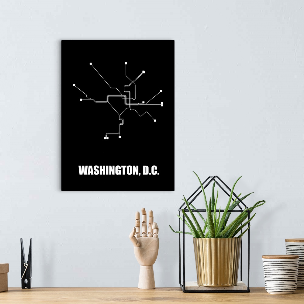 A bohemian room featuring Washington, D.C. Subway Map III