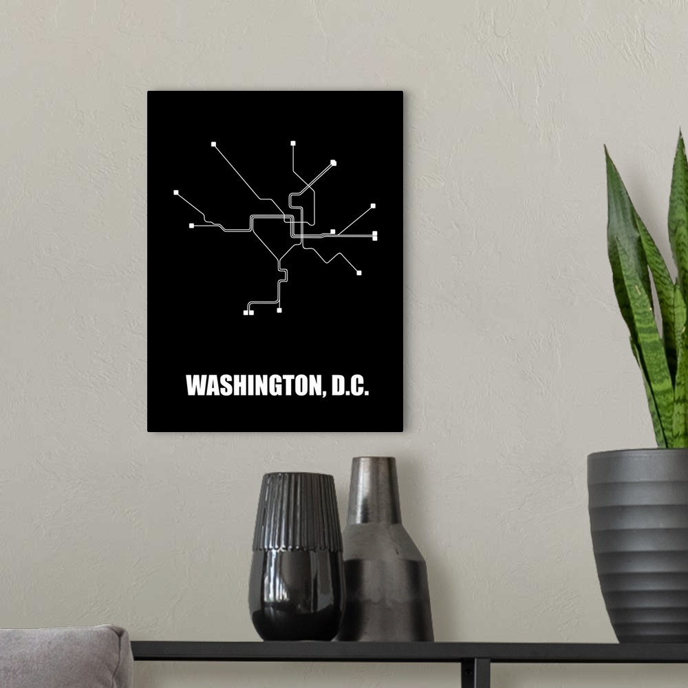 A modern room featuring Washington, D.C. Subway Map III