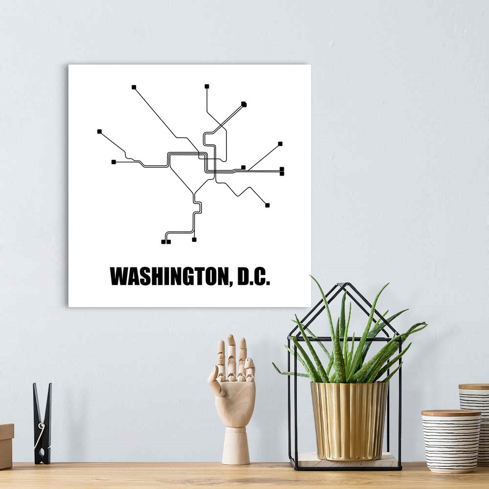 A bohemian room featuring Washington, D.C. White Subway Map