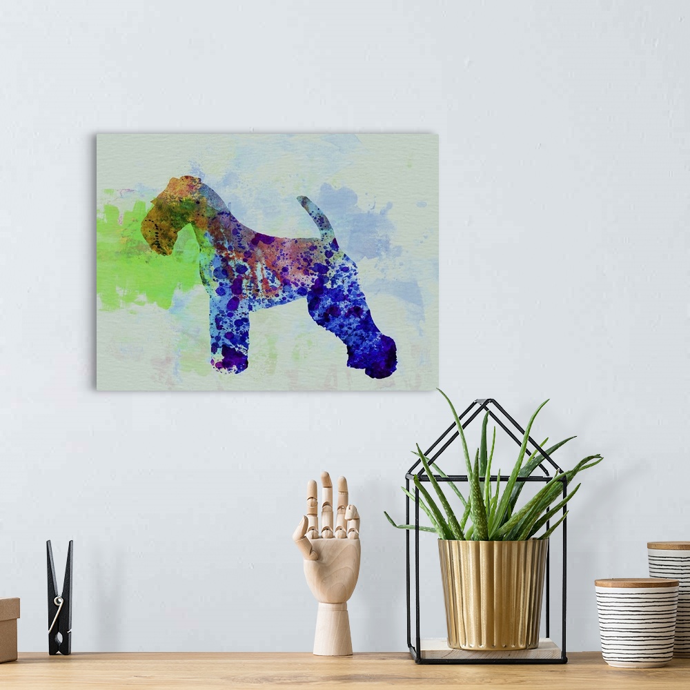 A bohemian room featuring Welsh Terrier Watercolor