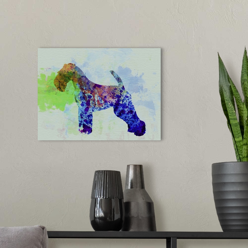 A modern room featuring Welsh Terrier Watercolor