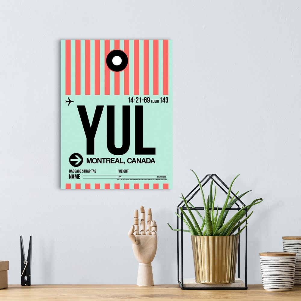 A bohemian room featuring YUL Montreal Luggage Tag II