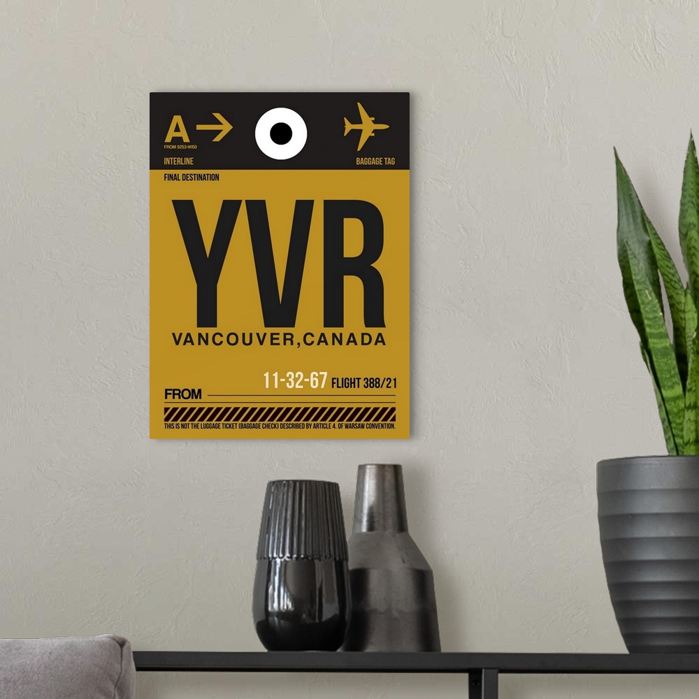 A modern room featuring YVR Vancouver Luggage Tag II
