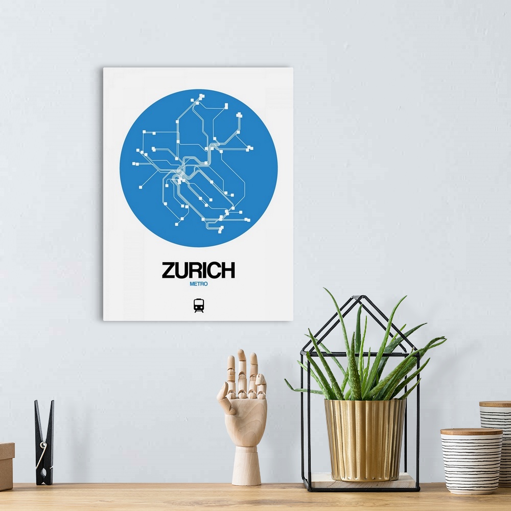 A bohemian room featuring Zurich Blue Subway Map
