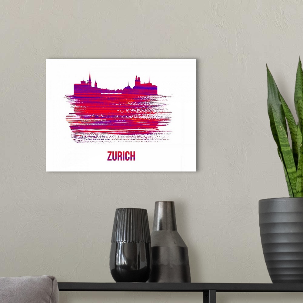 A modern room featuring Zurich Skyline