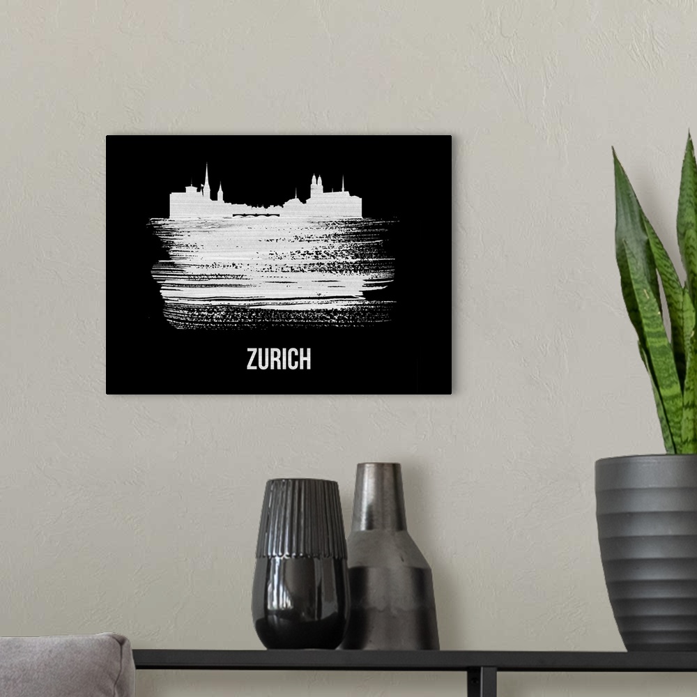 A modern room featuring Zurich Skyline