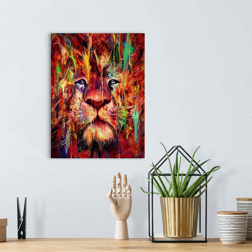 A bohemian room featuring Lion -  Red