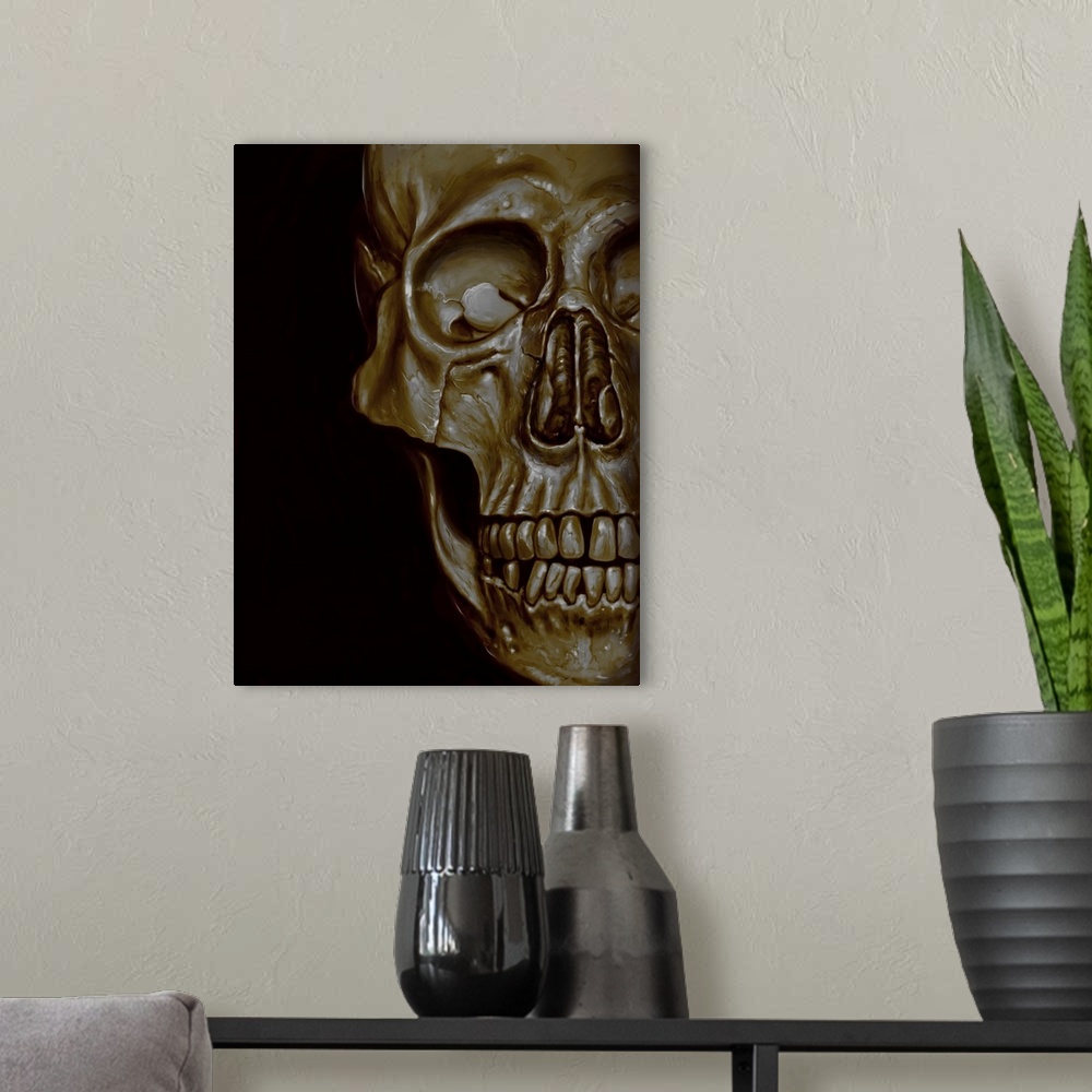 A modern room featuring Skulled
