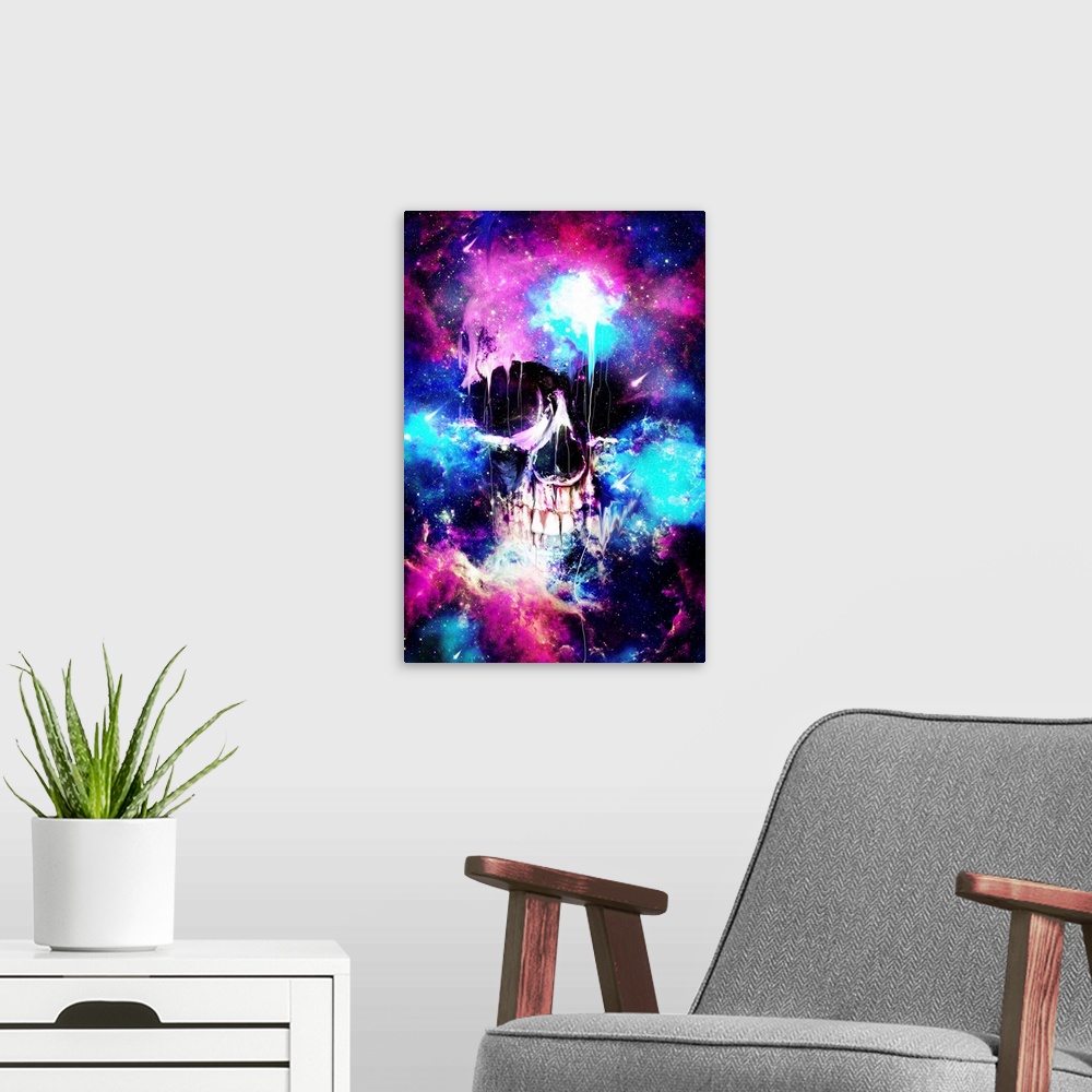 A modern room featuring Space Skull I