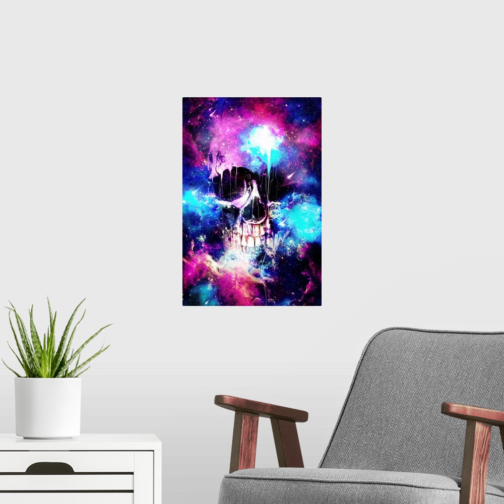 A modern room featuring Space Skull I