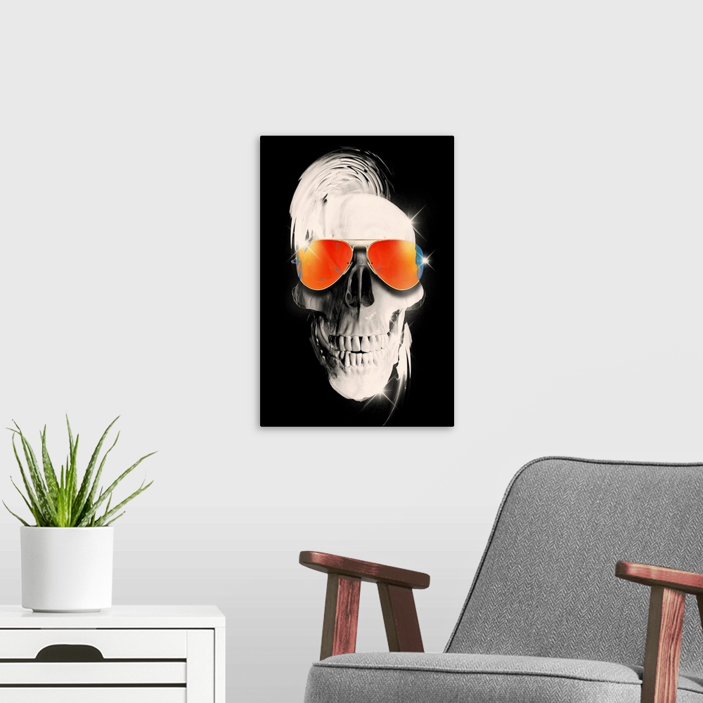 A modern room featuring Summer Skull