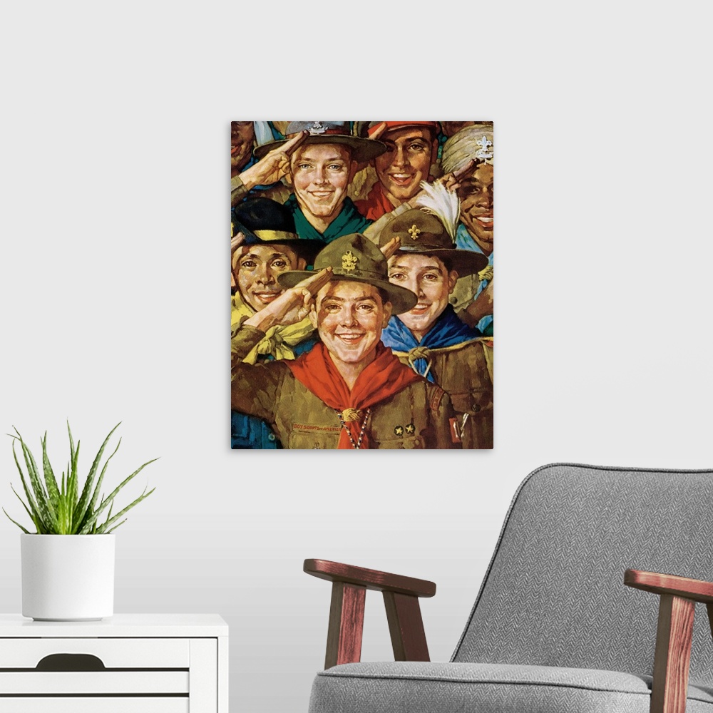 A modern room featuring Norman Rockwells long artistic relationship with the Boy Scouts of America began after he success...