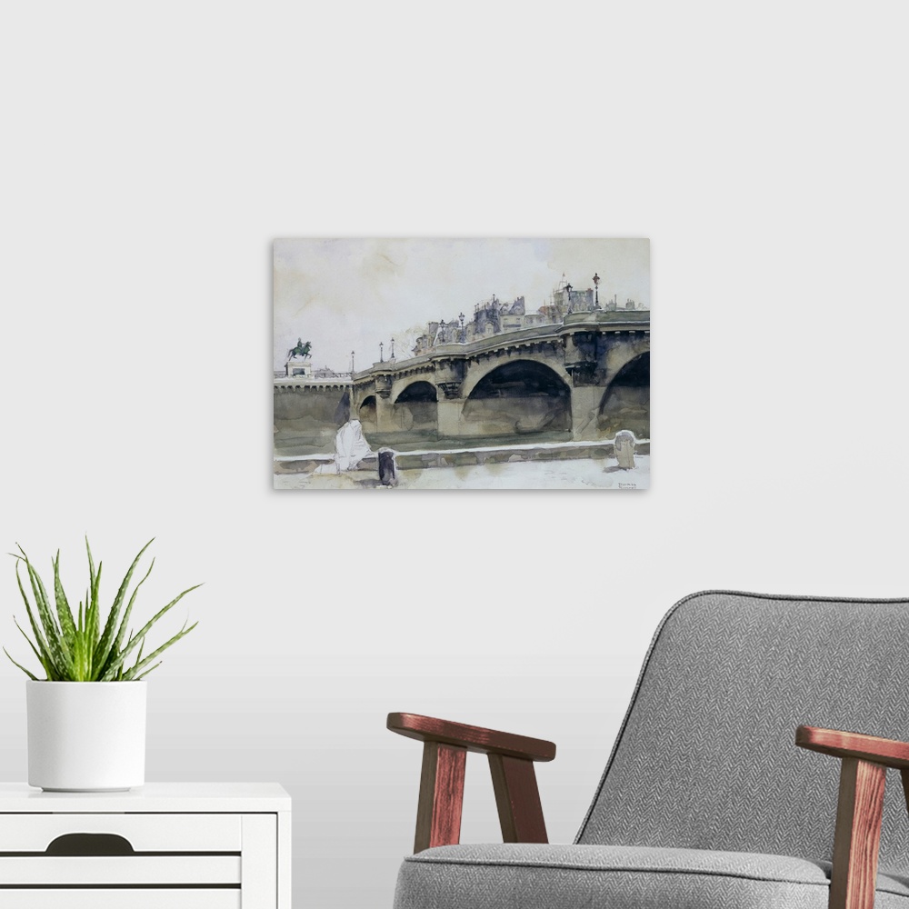 A modern room featuring Alternate Title: Le Pont Neuf. Approved by the Norman Rockwell Family Agency