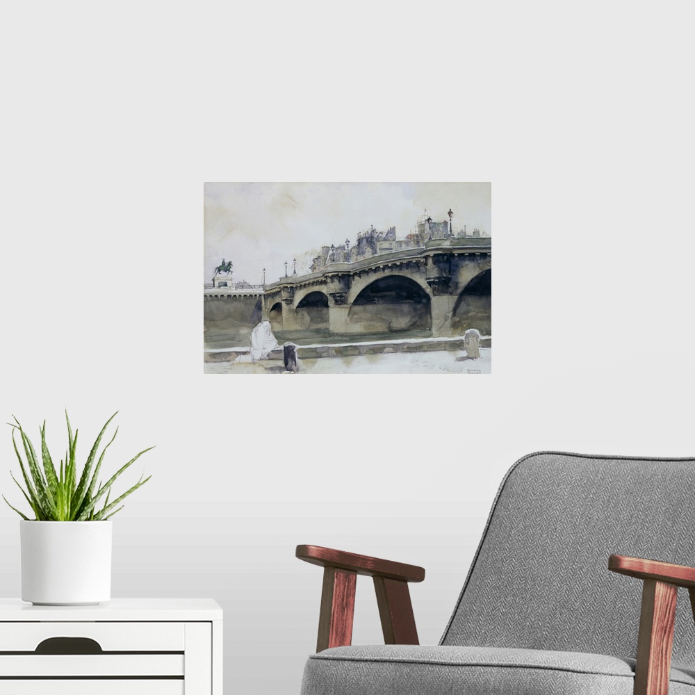 A modern room featuring Alternate Title: Le Pont Neuf. Approved by the Norman Rockwell Family Agency
