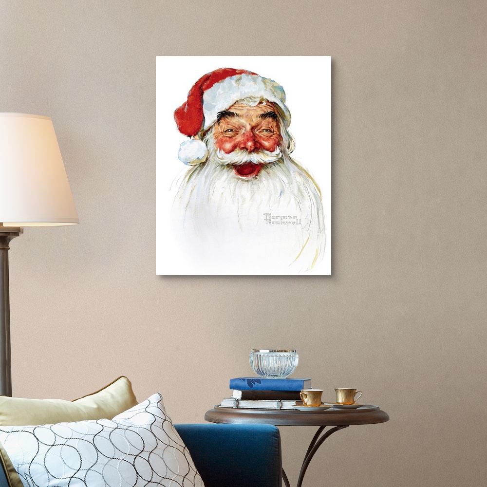A traditional room featuring Back in the 1800's, the image of Santa Claus was not portrayed as the round, jolly, bearded man t...
