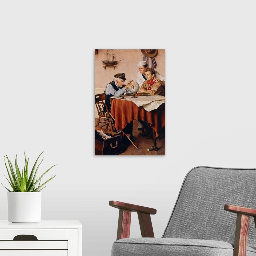 A modern room featuring Norman Rockwell's long artistic relationship with the Boy Scouts of America began after he succes...