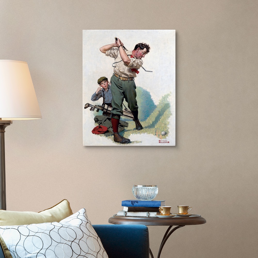 A traditional room featuring Norman Rockwell's paintings and illustrations are popular for their reflection of American cultur...