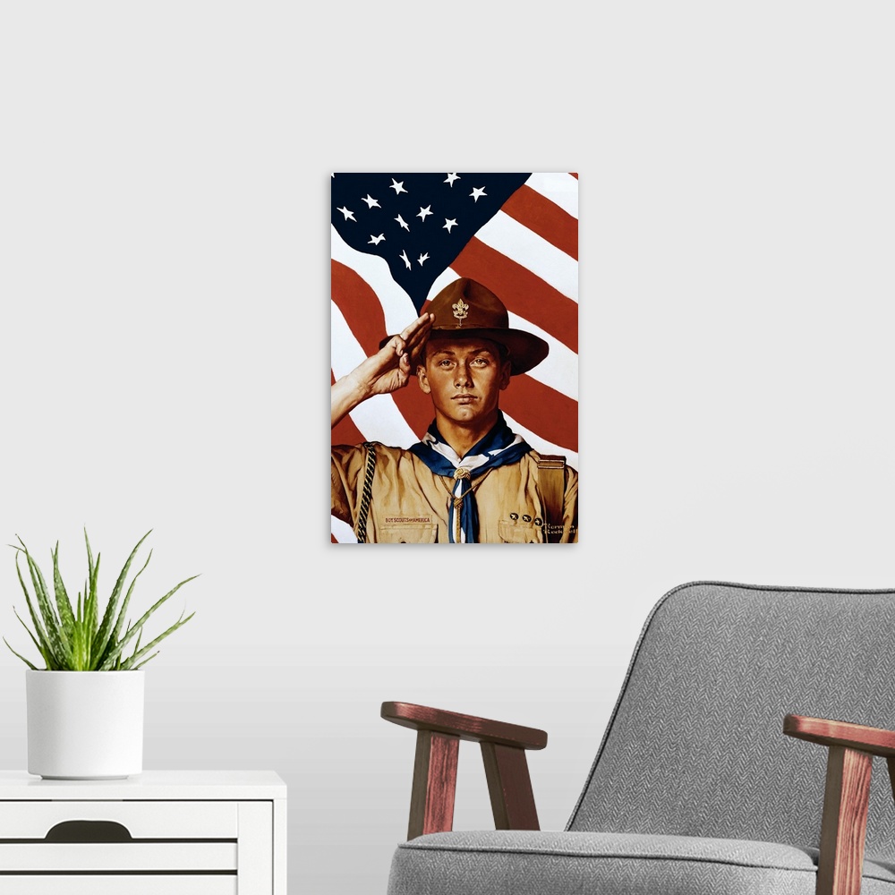 A modern room featuring Norman Rockwell's long artistic relationship with the Boy Scouts of America began after he succes...