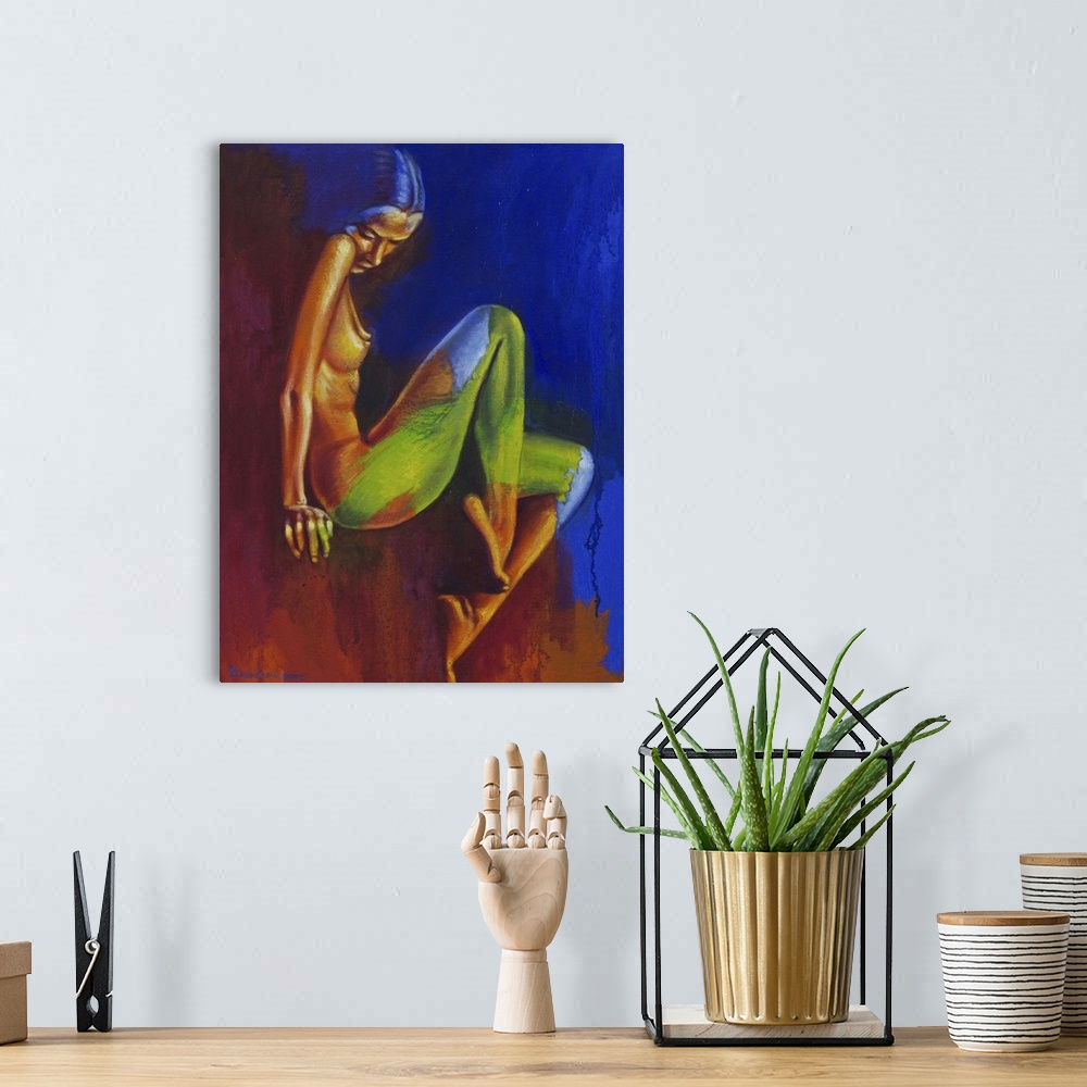 A bohemian room featuring By Aricadia, this beautiful nude depicts Eve, the first woman created by God in the Bible story f...