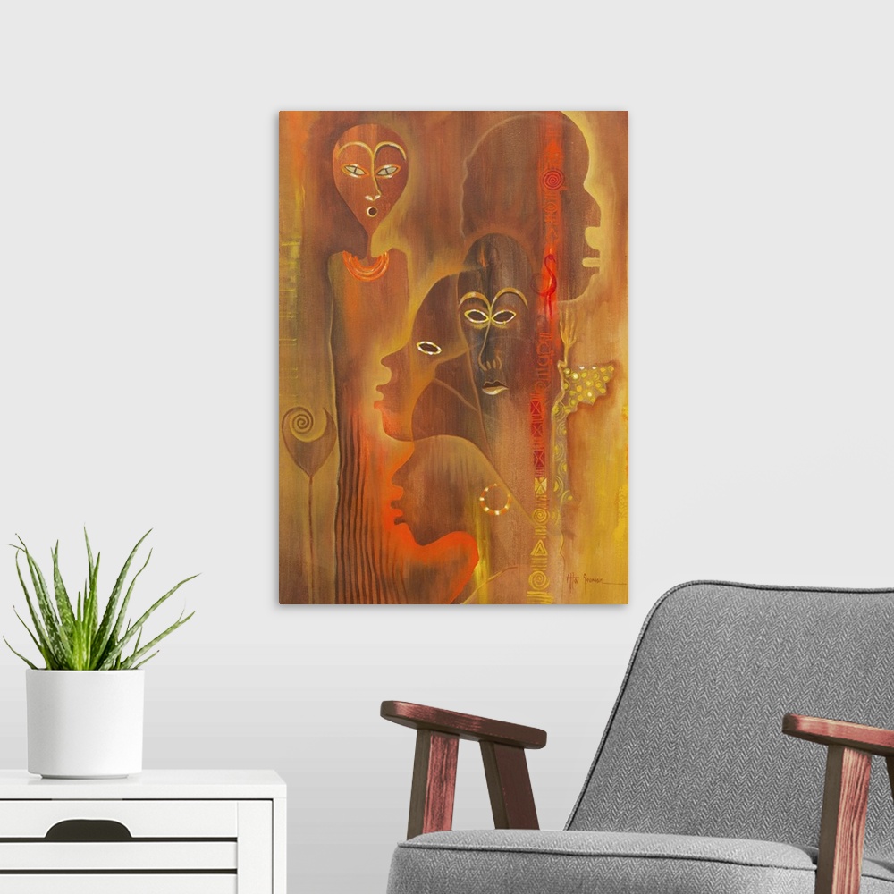A modern room featuring Women dominate this passionate canvas, each one depicted at a different stage of life. To the upp...
