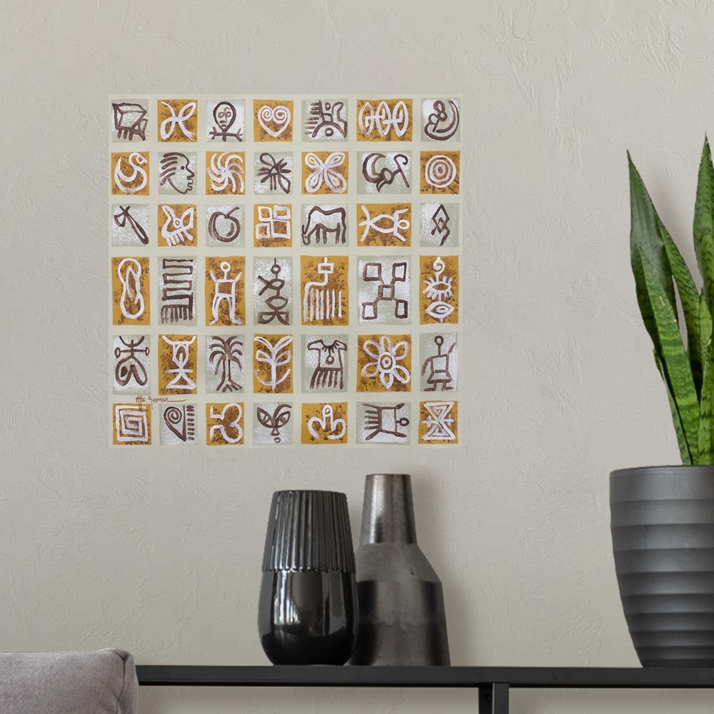 A modern room featuring Symbols enjoy great importance throughout West Africa. Inspired by traditional <i>adinkra</i> sym...