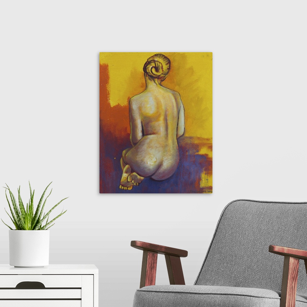 A modern room featuring Celebrating a woman's beauty, Aricadia paints a portrait of radiant sensuality. His subject is a ...