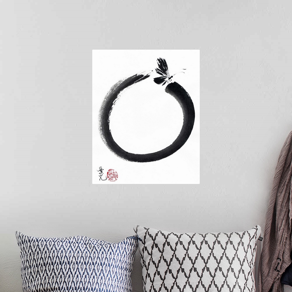 A bohemian room featuring The Enso represents the way of Zen as a circle of emptiness and form, void and fullness. Drawn in...