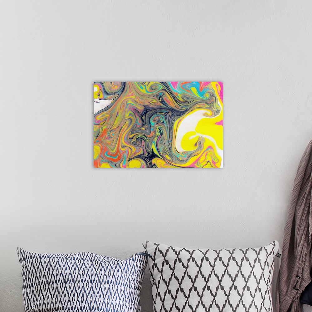 A bohemian room featuring This abstract is done with floating ink on water