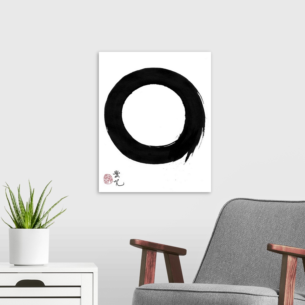 A modern room featuring This is part 3 of my Enso Realization Series. As I draw the Enso (zen circle), I go through diffe...