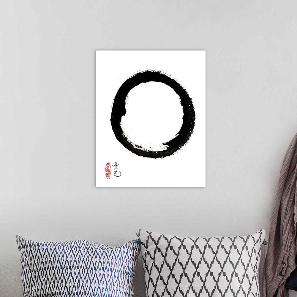A bohemian room featuring The Enso represents the way of Zen as a circle of vast space, lacking nothing and holding nothing...