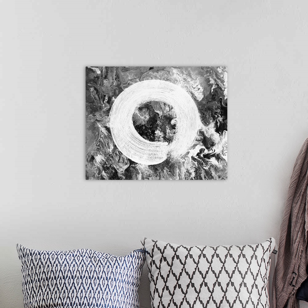 A bohemian room featuring Enso represents the way of Zen as a circle of emptiness and form, void and fullness. The Enso cir...