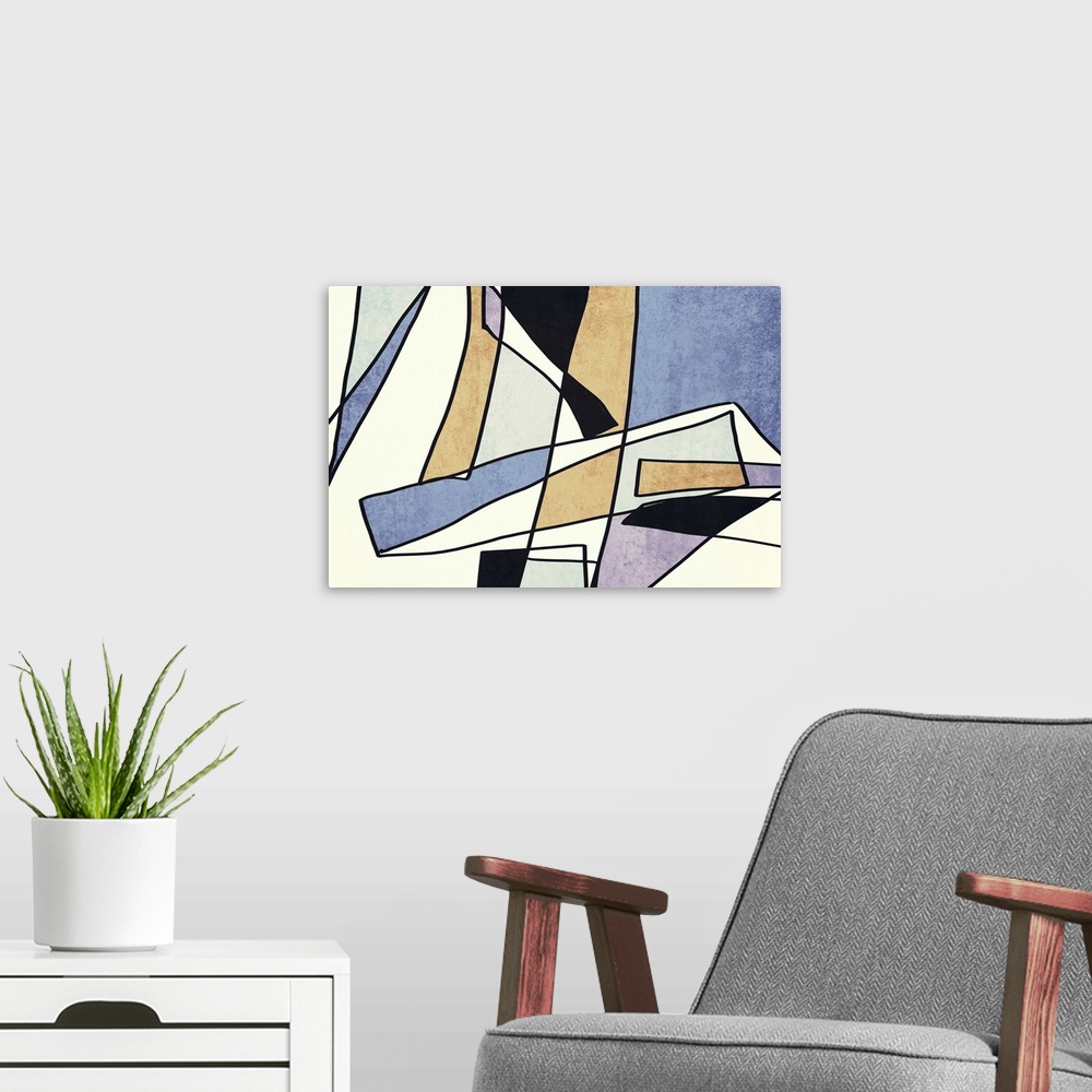 A modern room featuring Abstract Line Art 29