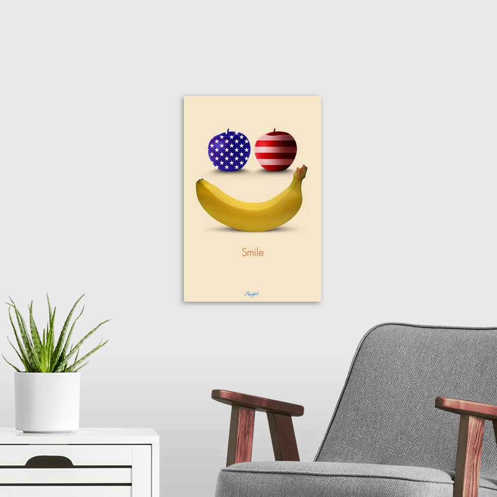 A modern room featuring American Fruit, Smile